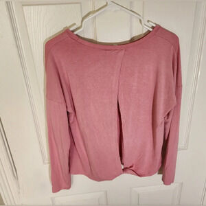 Womens Small Open Back Pink Stretchy Top